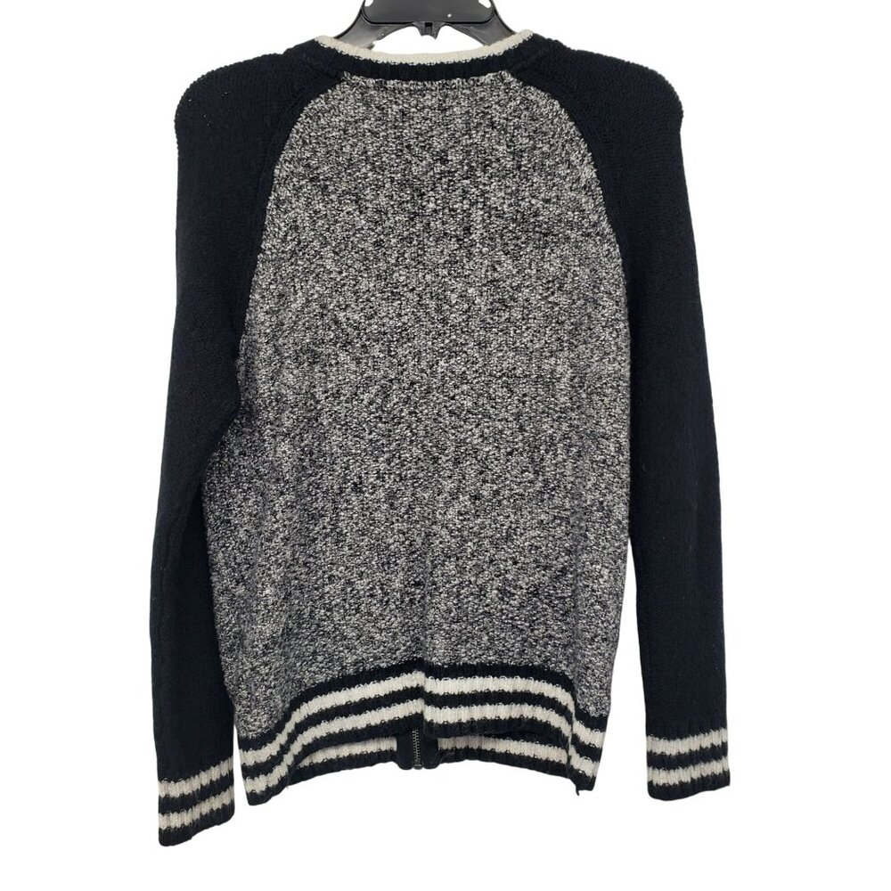 American Eagle Outfitters Womens S Black Gray Knit Bomber Jacket Full Zip - Picture 10 of 12